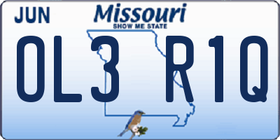 MO license plate OL3R1Q