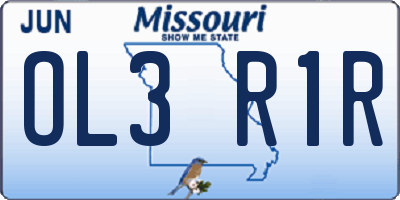 MO license plate OL3R1R
