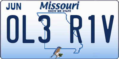 MO license plate OL3R1V