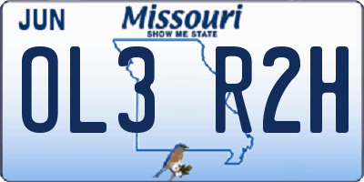 MO license plate OL3R2H