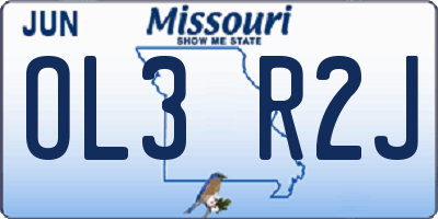 MO license plate OL3R2J