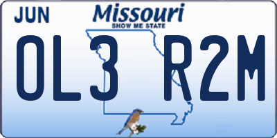 MO license plate OL3R2M