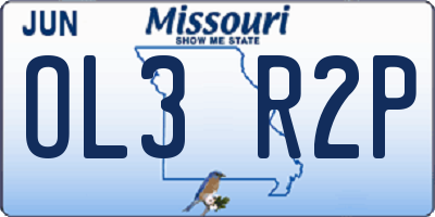 MO license plate OL3R2P
