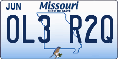 MO license plate OL3R2Q
