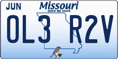 MO license plate OL3R2V