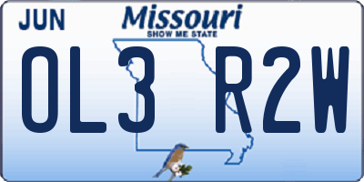 MO license plate OL3R2W