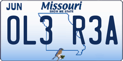 MO license plate OL3R3A