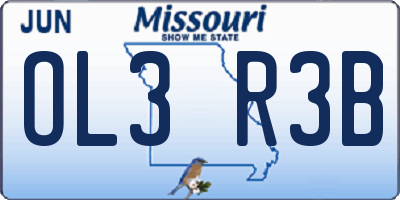 MO license plate OL3R3B