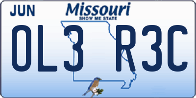 MO license plate OL3R3C