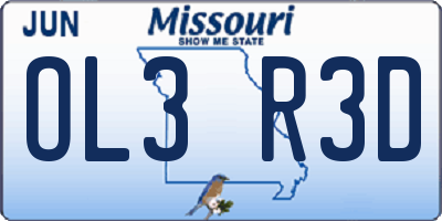 MO license plate OL3R3D