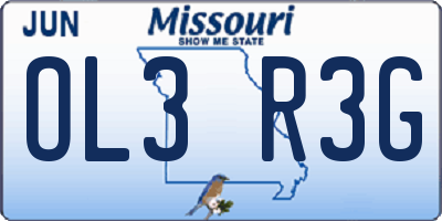 MO license plate OL3R3G