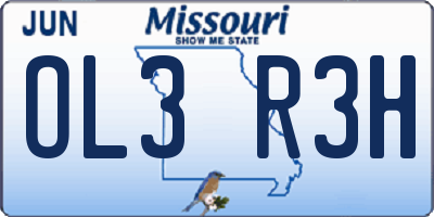 MO license plate OL3R3H
