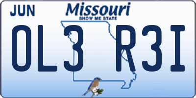 MO license plate OL3R3I