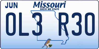 MO license plate OL3R3O