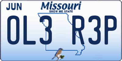 MO license plate OL3R3P