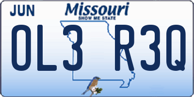 MO license plate OL3R3Q