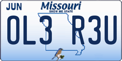 MO license plate OL3R3U