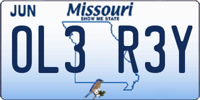 MO license plate OL3R3Y