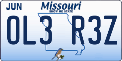 MO license plate OL3R3Z