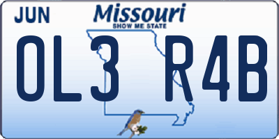 MO license plate OL3R4B