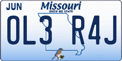 MO license plate OL3R4J