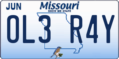 MO license plate OL3R4Y