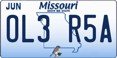 MO license plate OL3R5A