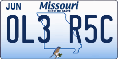 MO license plate OL3R5C
