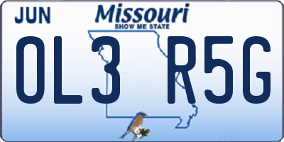 MO license plate OL3R5G
