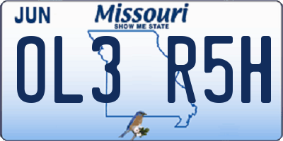 MO license plate OL3R5H