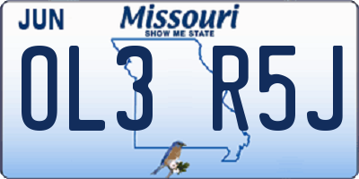 MO license plate OL3R5J