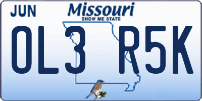 MO license plate OL3R5K
