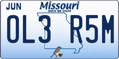 MO license plate OL3R5M