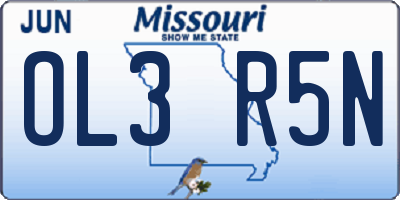MO license plate OL3R5N