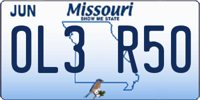 MO license plate OL3R5O
