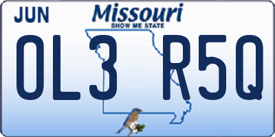 MO license plate OL3R5Q