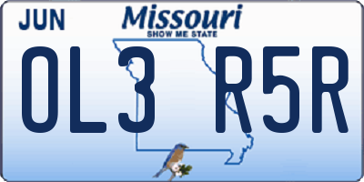MO license plate OL3R5R