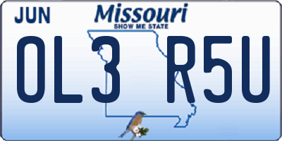 MO license plate OL3R5U