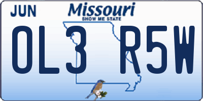 MO license plate OL3R5W
