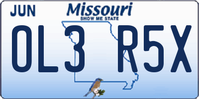 MO license plate OL3R5X