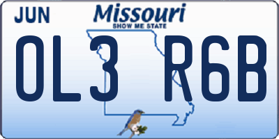 MO license plate OL3R6B