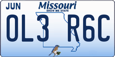 MO license plate OL3R6C