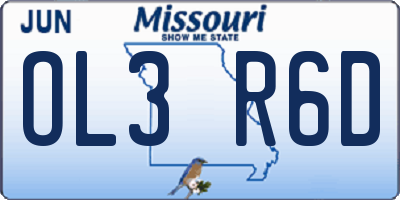 MO license plate OL3R6D