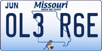 MO license plate OL3R6E