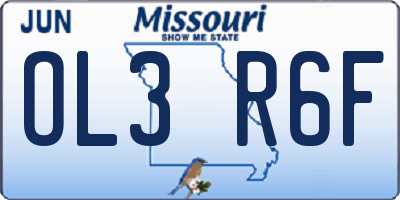 MO license plate OL3R6F
