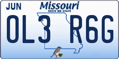 MO license plate OL3R6G