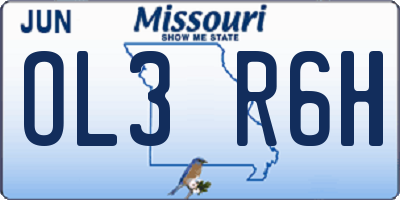 MO license plate OL3R6H