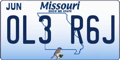 MO license plate OL3R6J