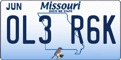 MO license plate OL3R6K