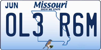 MO license plate OL3R6M